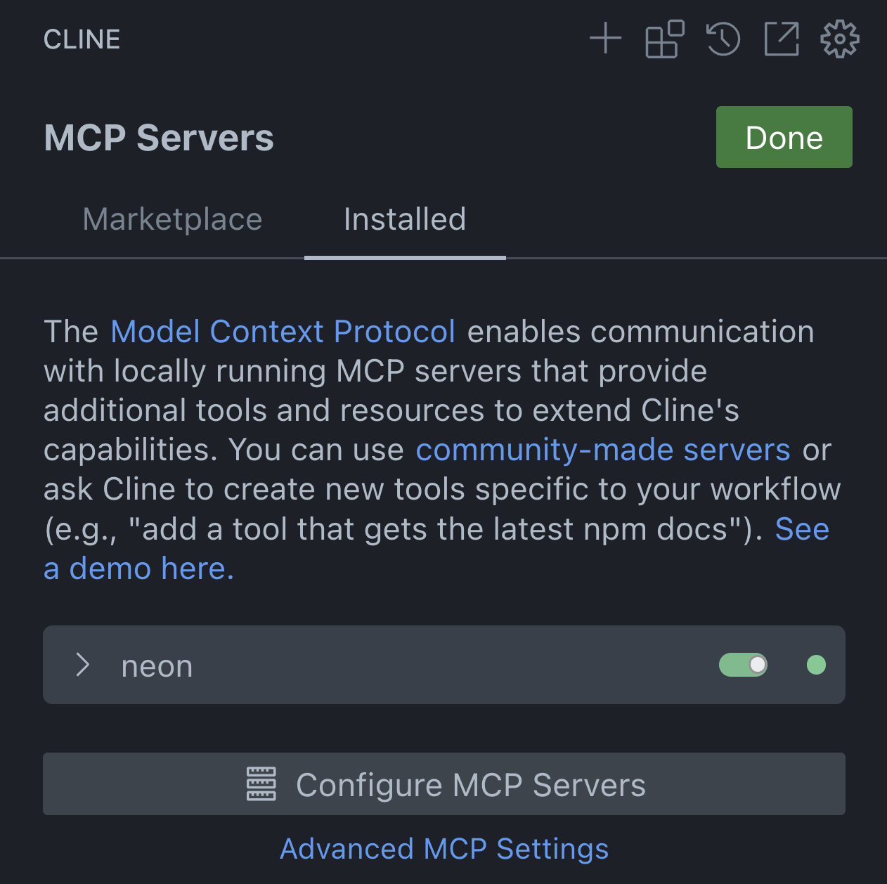 Cline Available MCP Tools